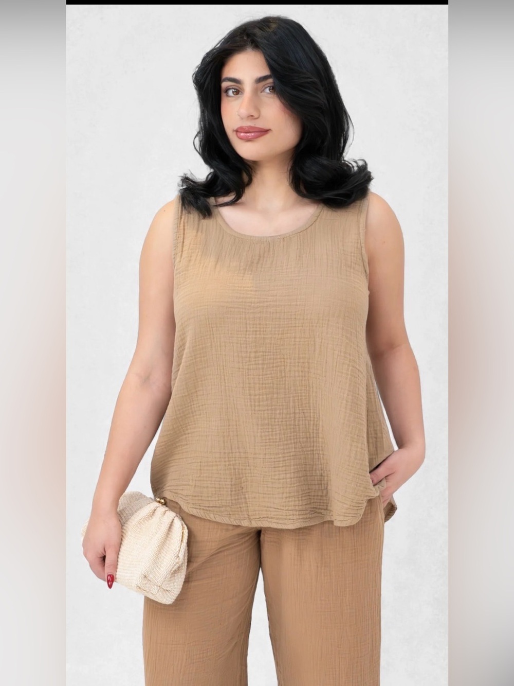 Shannon Passero | Cotton Gauze Hi-Low Tank Top